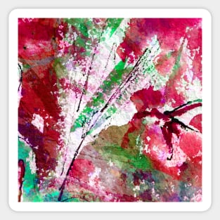 Intuitive Organic Abstract Watercolor in Red Sticker